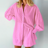 Sommer To-delt Sæt Dame Bluse og Shorts