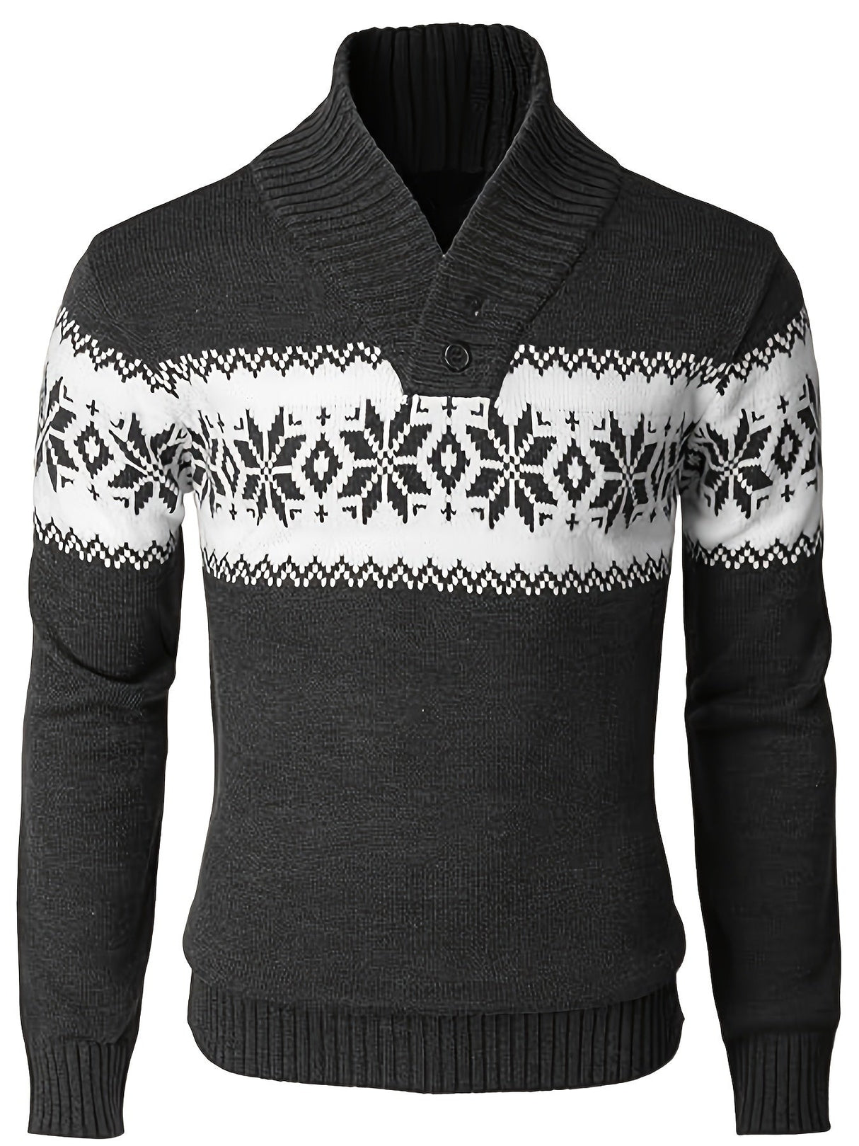 Herre vintertrøje med norsk mønster – varm jule- og vinter sweater