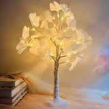 LED Ginkgo bordlampe 60cm dekoration hvid gul moderne batteribelysning integreret LED
