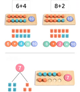 Træ Regnespil Sæt – Montessori Tælle- og Regnekort til Børn