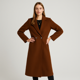 Dame Lang Frakke med Reverskrave – Elegant, Klassisk & Stilfuld