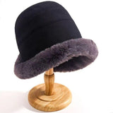 Dame vinter bucket hat – varm hat med blød kant