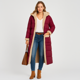 Damen Lange Winterjacke mit Kapuze – Warm, Weich & Stilvoll