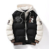 Men's Varsity Puffer Jacket – Warm College Winter Jacket with Hood