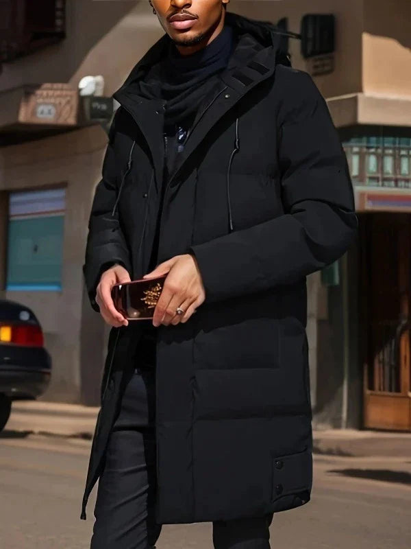 Elegant Lang Herrejakke - Varm og Stilfuld Vinterjakke
