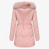 Ladies' Winter Jacket – Elegant Warm Jacket with Fur Collar and Hood