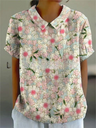 Vintage Blomsterbluse Dame | Komfortabel Pasform
