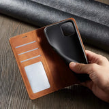 Luxury Leather iPhone Cover – Magnetic Flip, Card Holder & Stand