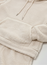 Dame Fleece Loungewear Sæt – Blød Hættetrøje & Bukser til Vinter