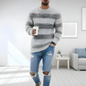 Herre Strikket Trøje med Striber – Komfortabel Casual Sweater