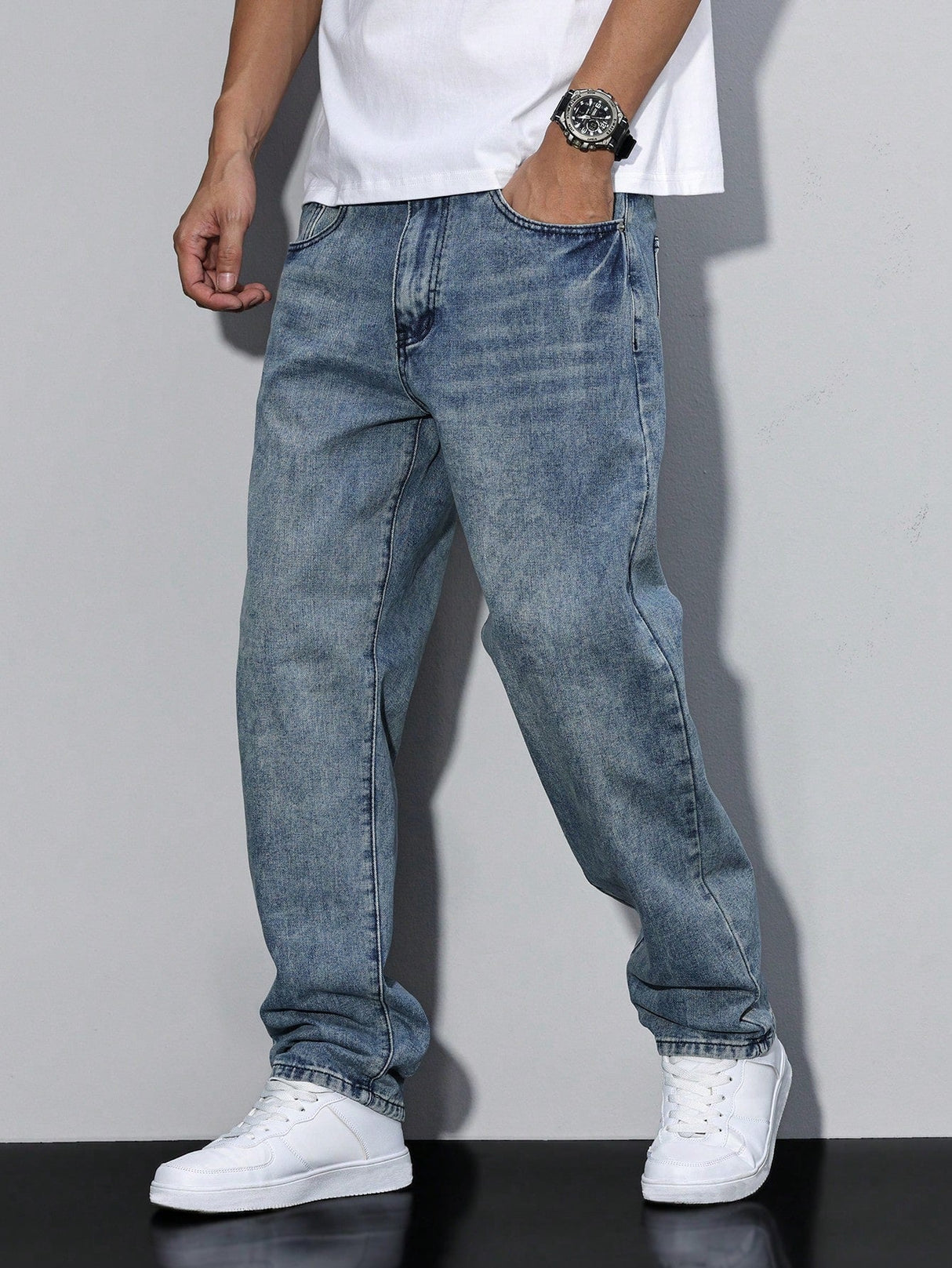 Herre Baggy Jeans – Relaxed Fit Cowboybukser med Streetwear Look