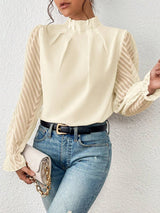 Elegant Printet Dame Top til Enhver Anledning