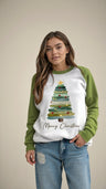 Women's Christmas Sweater – Merry Christmas Sweater with Tree Print