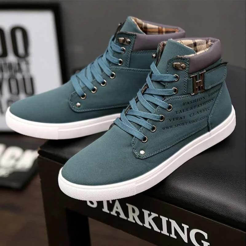 Herre Casual Mid-Top Støvler – Komfortable Stilfulde Sneakers