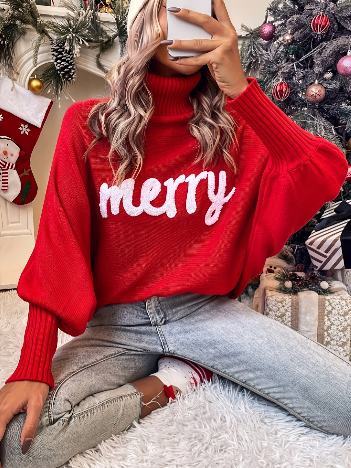 Dame Juletrøje “Merry” – Komfortabel Vinter Sweater