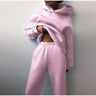Oversized Dame Træningssæt med Hættetrøje og Vide Joggingbukser