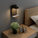 Natlampe med USB Opladestation og Hylde