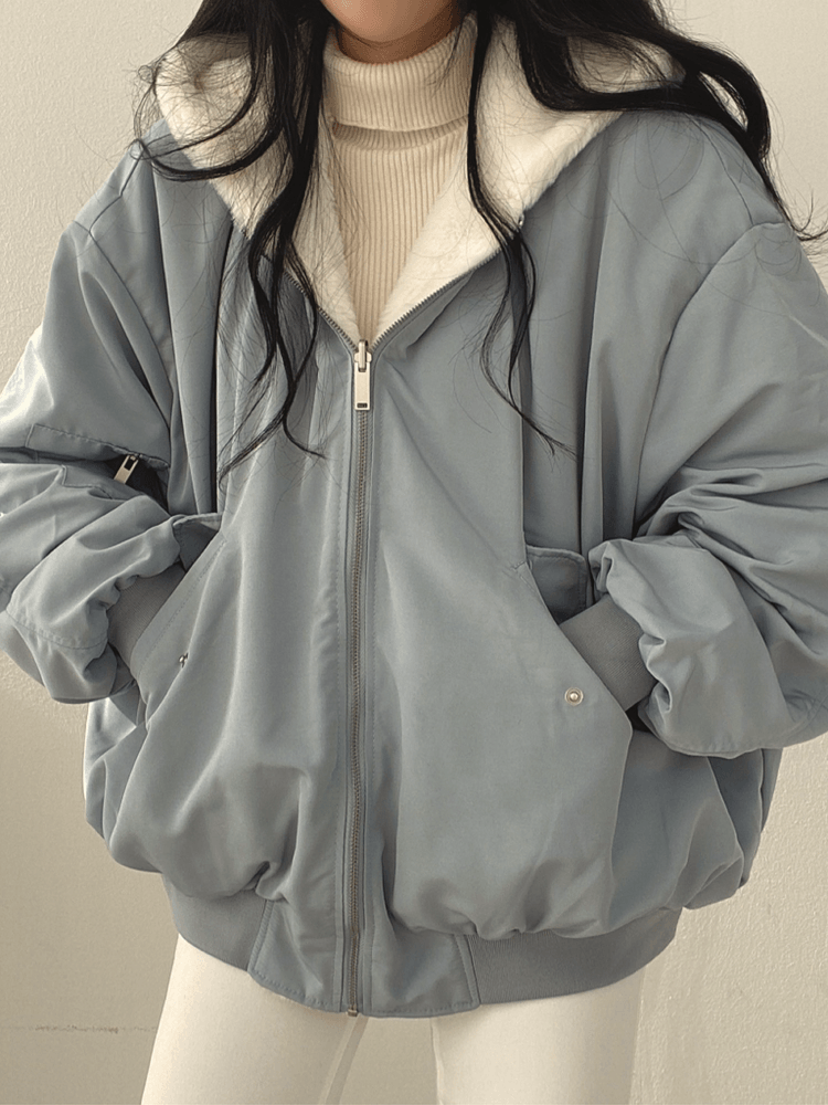 Vendbar Varm Streetwear Jakke med Hætte