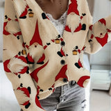 Julecardigan med rensdyr – Dame vintervest med festligt design