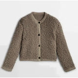 Women's Teddy Jacket in Warm Sherpa Fleece with Buttons – Soft and Comfortable