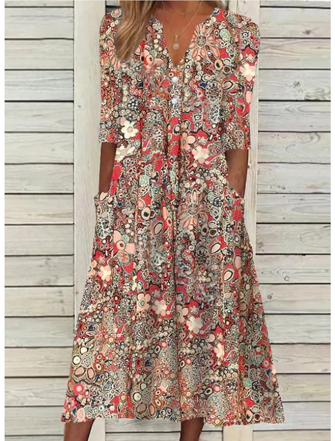 Elegant Sommerkjole med Komfortabel Mavedækning