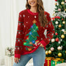 Women's Christmas Sweater – Winter Sweater with Christmas Tree & Gift Print