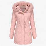 Ladies' Winter Jacket – Elegant Warm Jacket with Fur Collar and Hood
