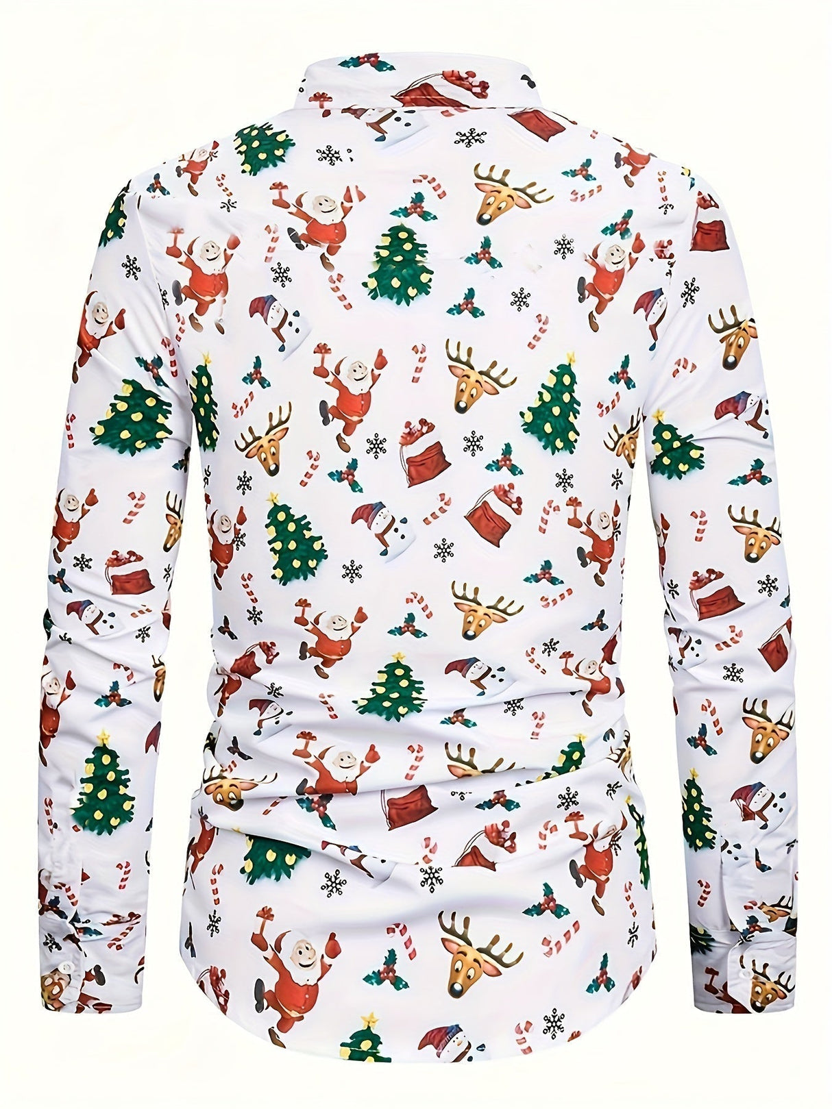 Herre Jule Skjorte – Lange Ærmer Festlig Xmas Skjorte