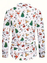 Herre Jule Skjorte – Lange Ærmer Festlig Xmas Skjorte