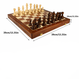 Træskakspil med Opbevaringskasse – Luksuriøst Håndlavet Skaksæt