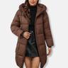 Damen Lange Wattierte Jacke – Warme Winterjacke mit Kapuze