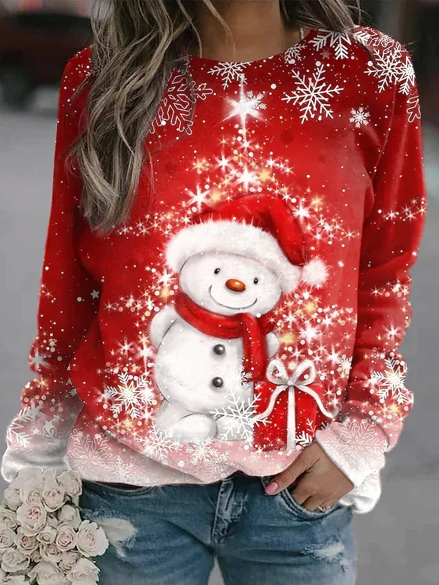 Women's Christmas Sweater – Winter Sweater with Reindeer Print