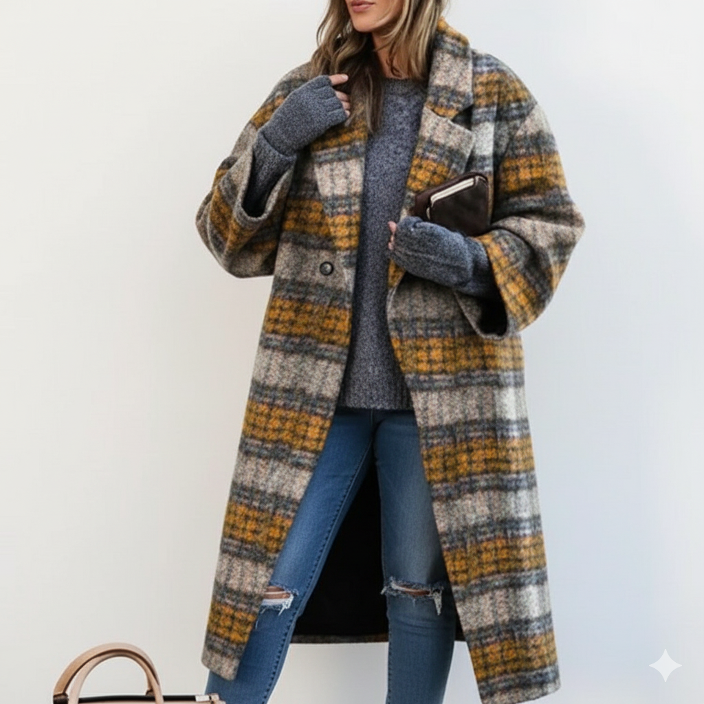 Lang Dame Vinterfrakke – Varm Oversized Jakke i Forskellige Prints
