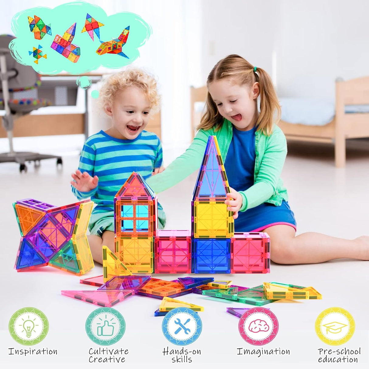 Magnetische Bausteine Set – Kreatives Konstruktionsspielzeug für Kinder