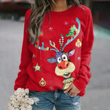 Women's Christmas Sweater – Winter Sweater with Reindeer Print