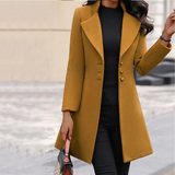 Dame Lang Trenchcoat i Sort - Tidløs Elegance