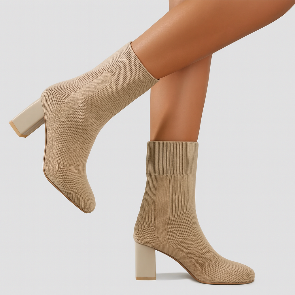 Stretch Ankelstøvler med Hæl – Elegante Damestøvler med Moderne Pasform