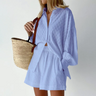 Sommer To-delt Sæt Dame Bluse og Shorts