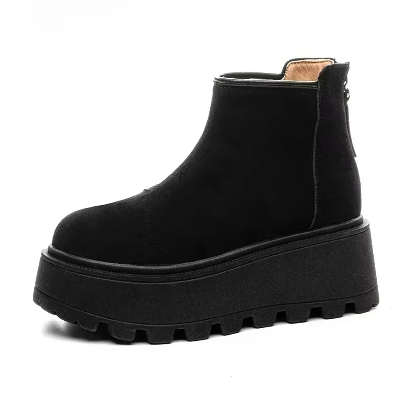 Winter platform ankle boots – warm and stylish women's boots