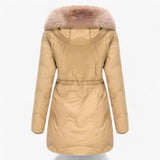 Ladies' Winter Jacket – Elegant Warm Jacket with Fur Collar and Hood
