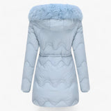 Ladies' Winter Jacket – Elegant Warm Jacket with Fur Collar and Hood