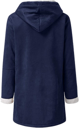 Women's winter jacket – Warm sherpa jacket with hood and toggle closure