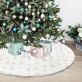 Luksuriøs juletræsskjuler – Blød dekorativ træskjuler med snefnug