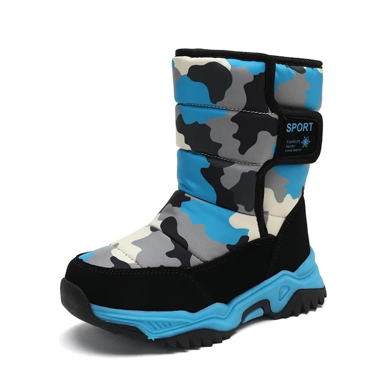 Children's winter boots – Warm camouflage snow boots with non-slip sole