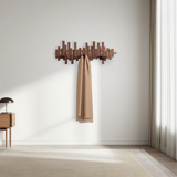 Knagerække i træ med magnetiske klapbare kroge – vægmonteret