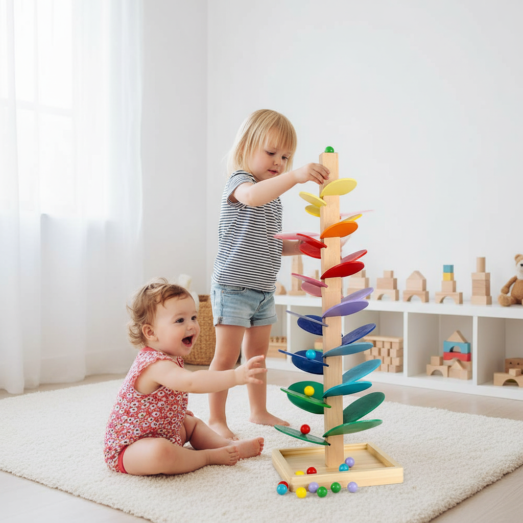 Interaktivt Regnbue Lydtræ – Trælegetøj Til Sanser Og Læring