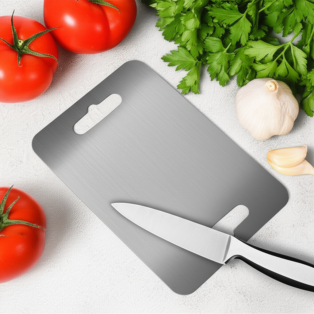 Titanium skærebræt – antibakteriel, BPA-fri og holdbar