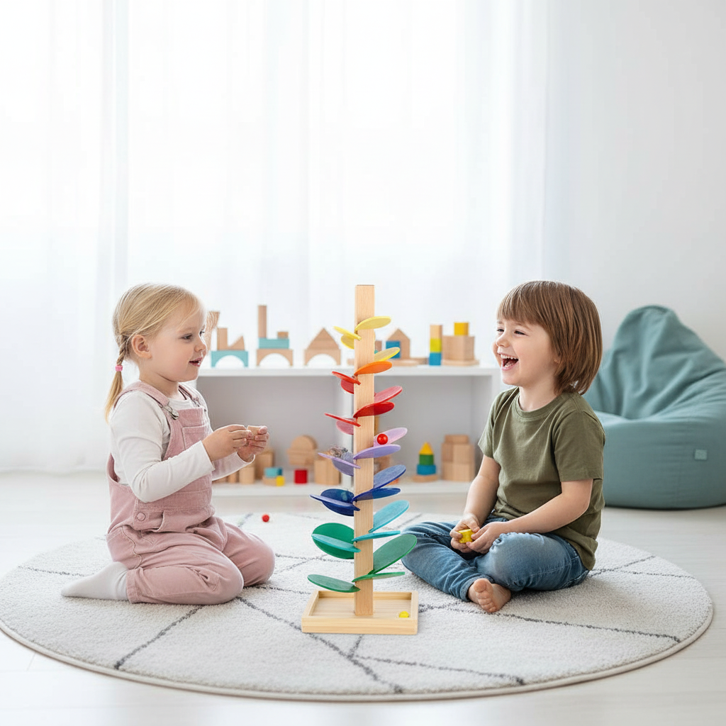 Interaktivt Regnbue Lydtræ – Trælegetøj Til Sanser Og Læring